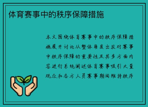 体育赛事中的秩序保障措施